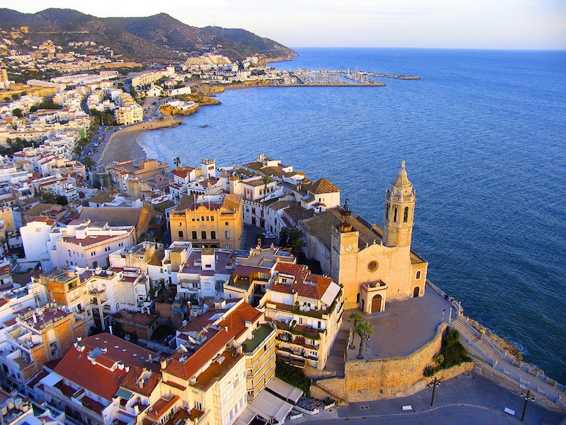 Sitges seafront church.