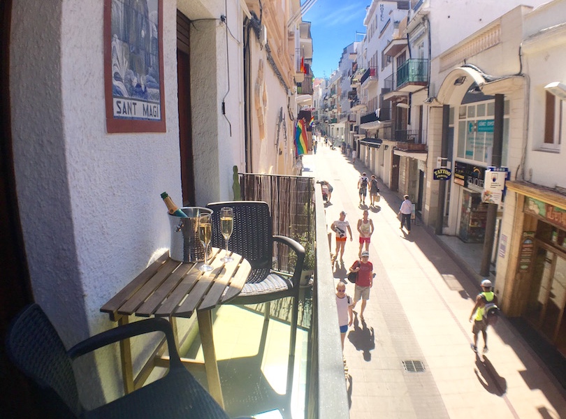 Sunny front balcony looking out on to Parellades.